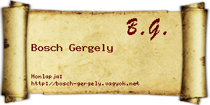 Bosch Gergely névjegykártya